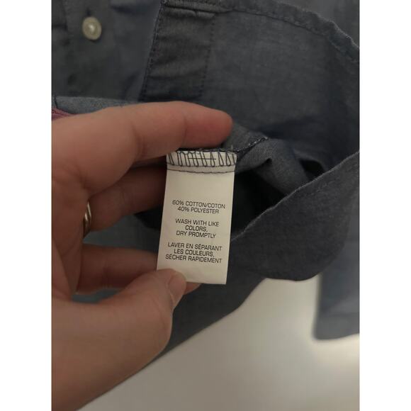 Van Heusen Slim Fit Shirt Men’s M Gray Long Sleeve Button Front Stripe Casual - Picture 7 of 10